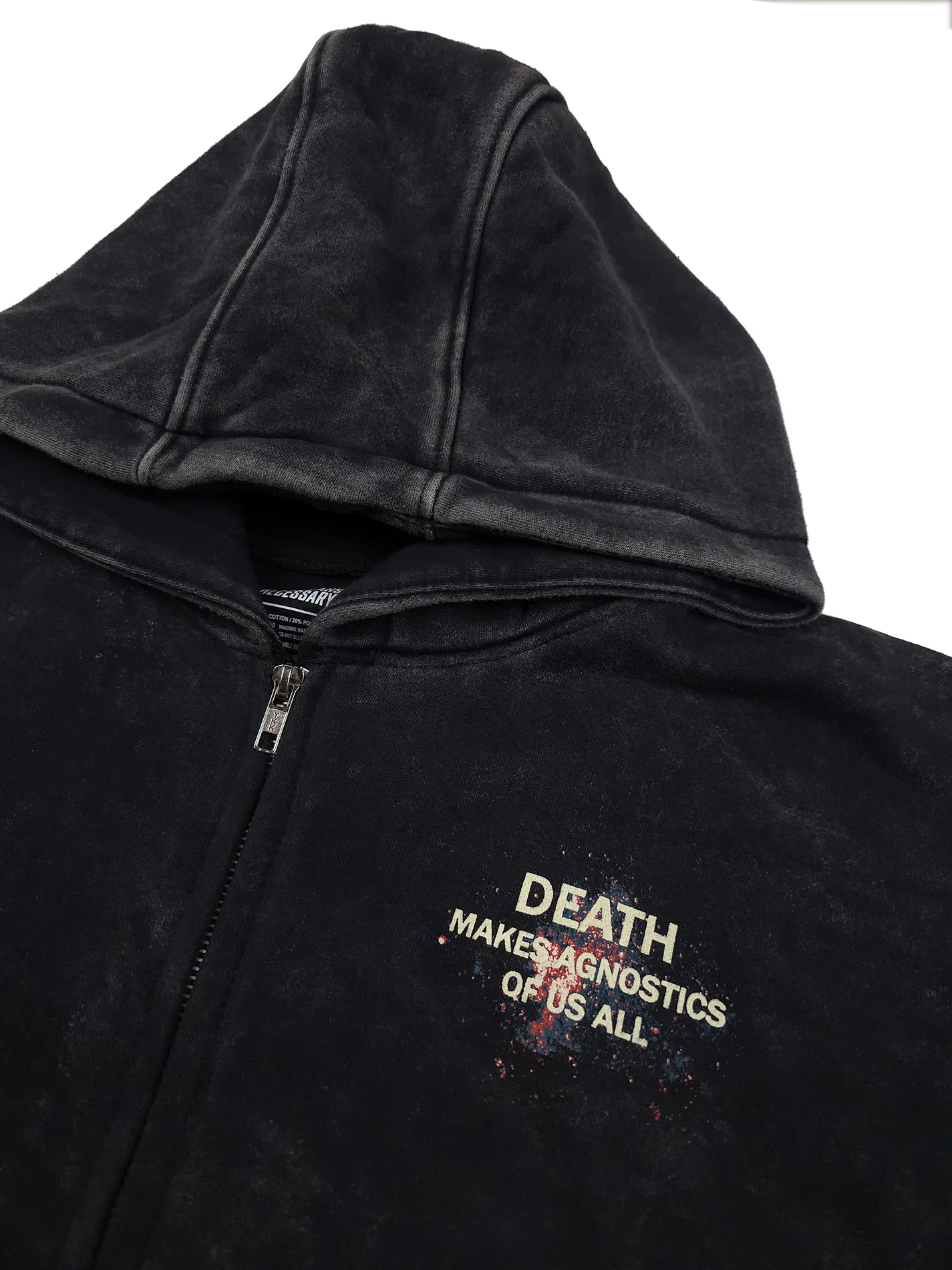 Agnostic Zip Up Hoodie Black - Image 4