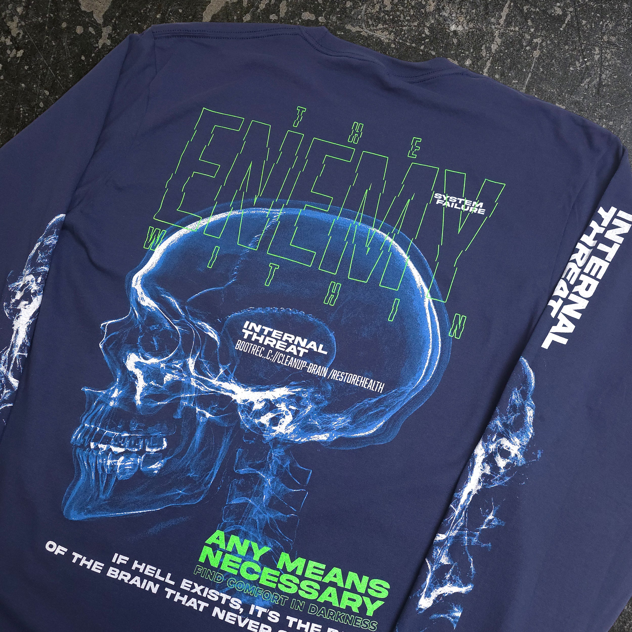 Enemy Within Long Sleeve T-Shirt Navy - Image 4