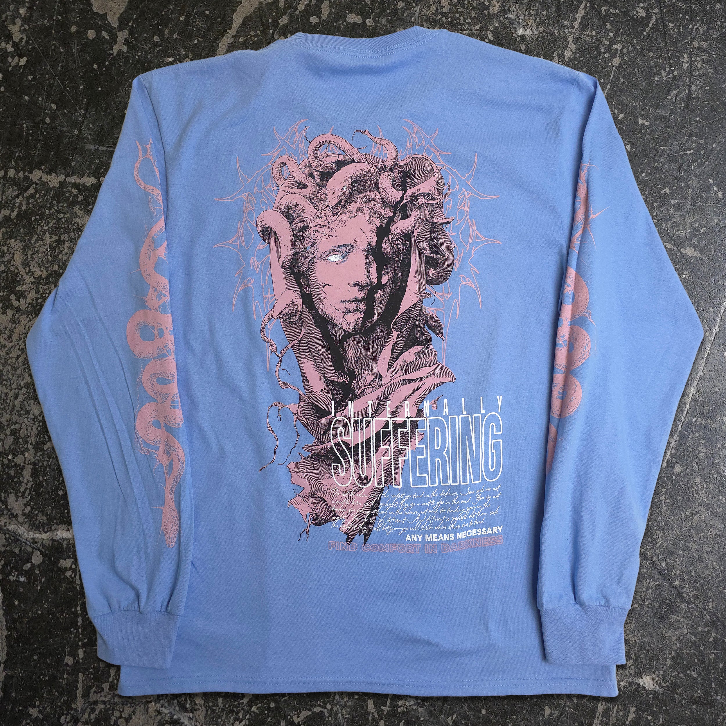 Internal Suffering Long Sleeve T-Shirt Carolina Blue - Image 2