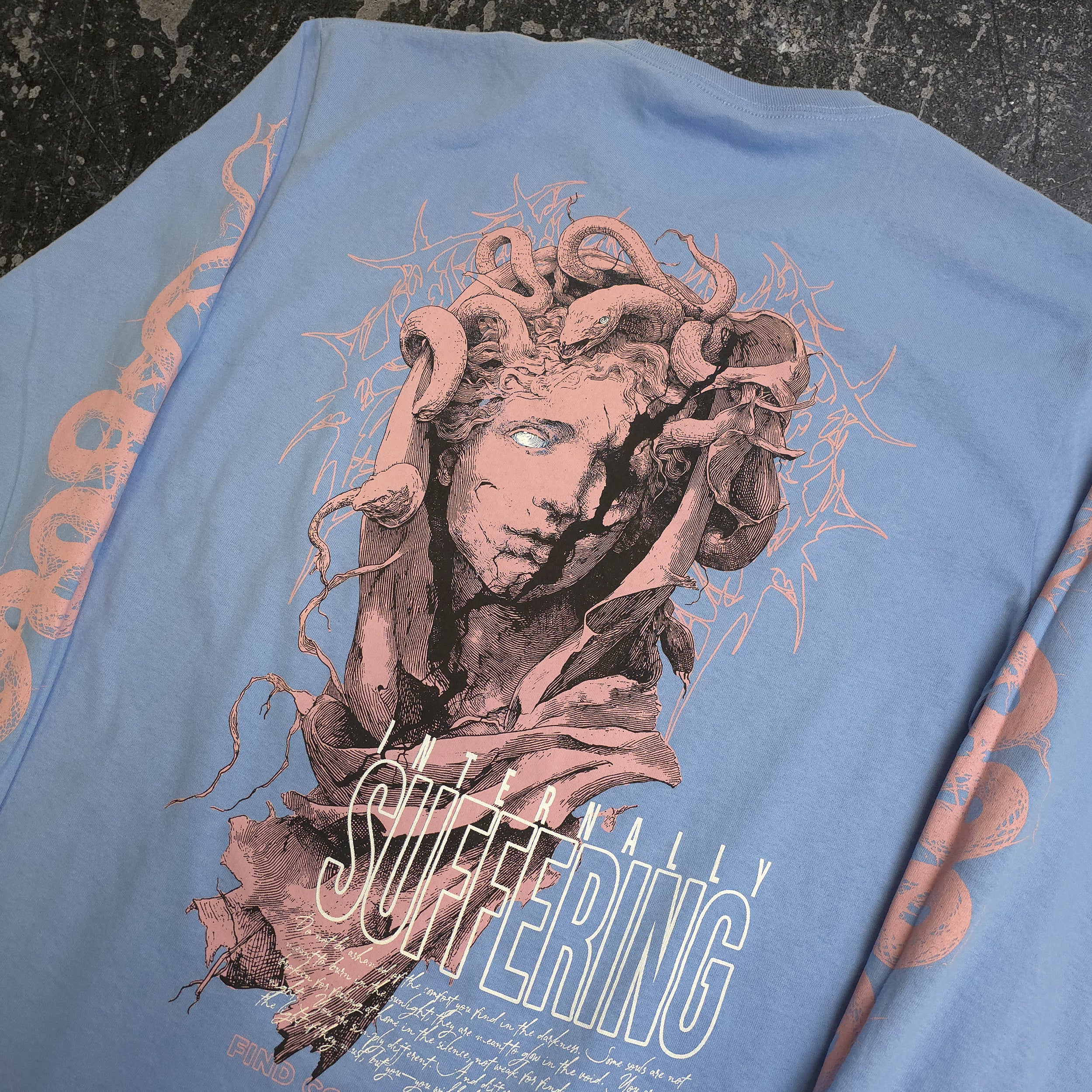 Internal Suffering Long Sleeve T-Shirt Carolina Blue - Image 3
