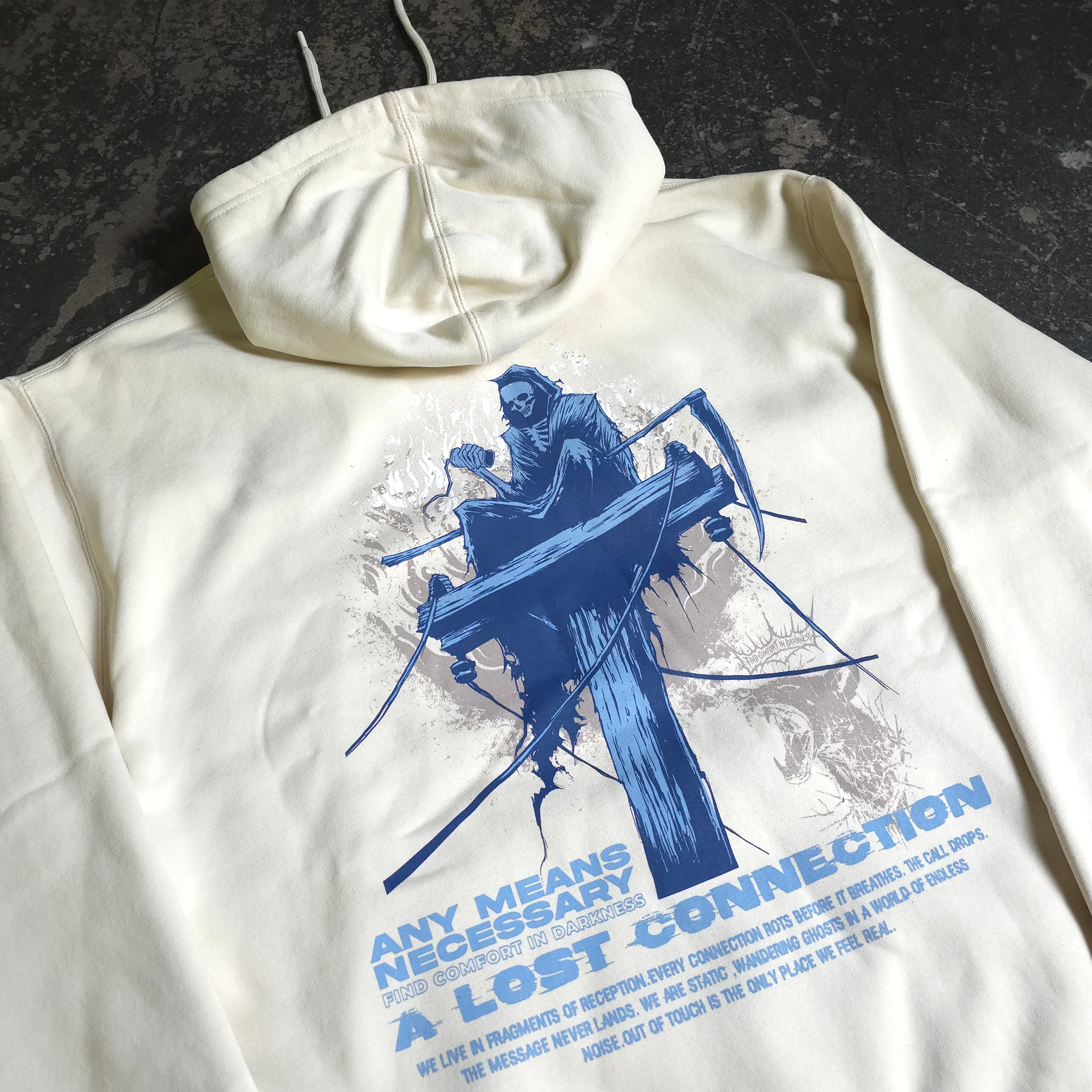 Lost Connection Pullover Hoodie Bone - Image 3