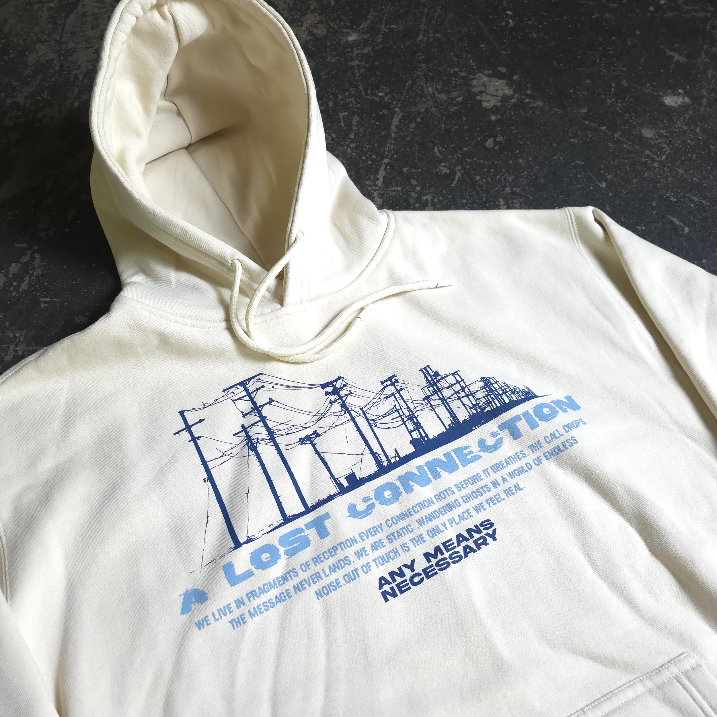 Lost Connection Pullover Hoodie Bone - Image 4