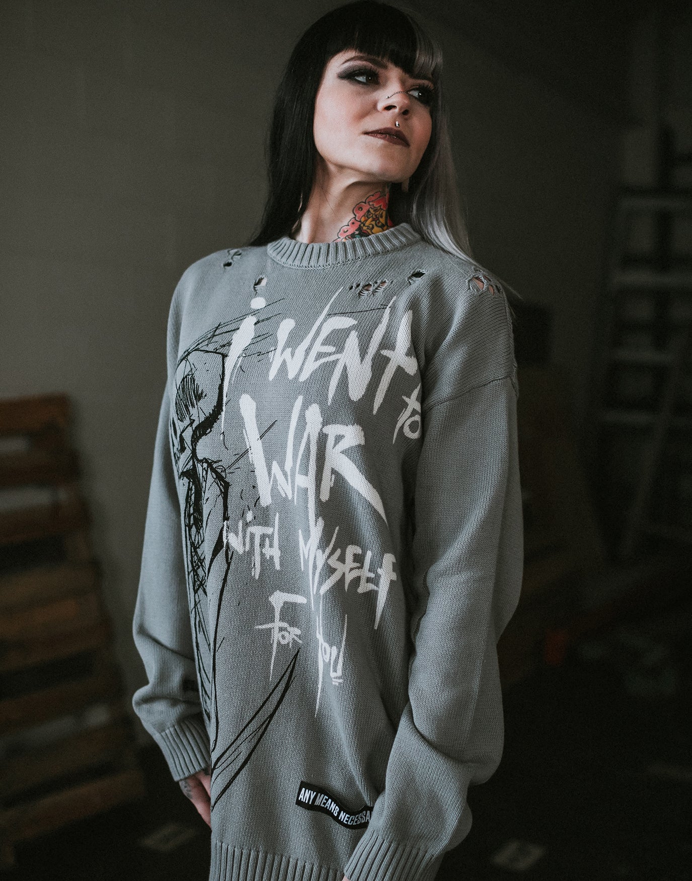 War with Myself Knit Sweater - Image 3